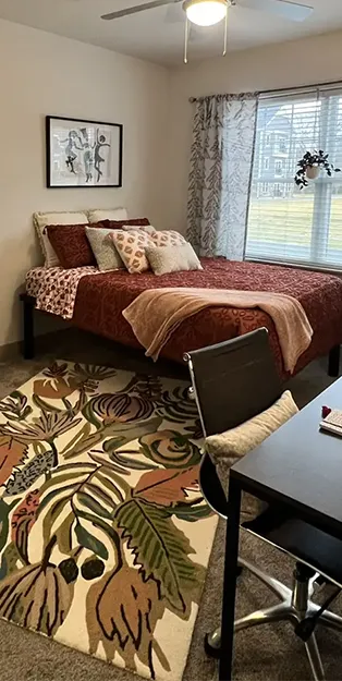 furnished apartment bedroom